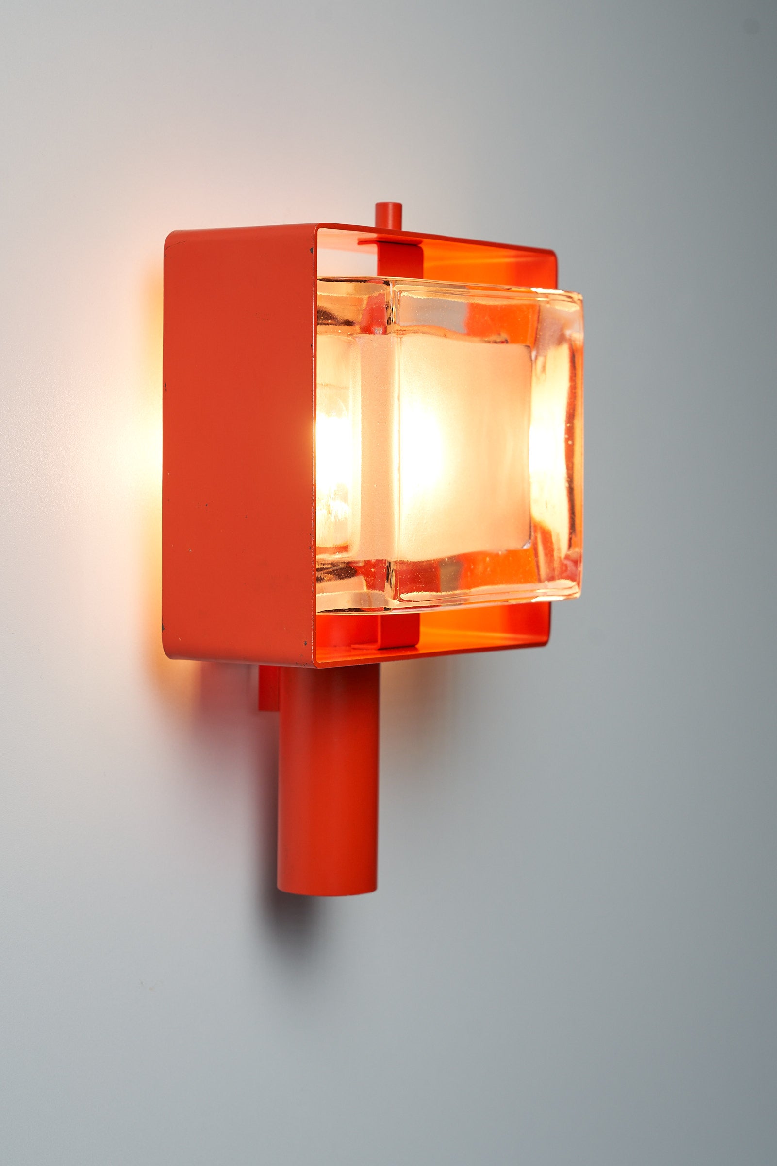 Wall Lamp with Solid Glass Diffuser model number 21.328 by BAG Turgi Zwitserland