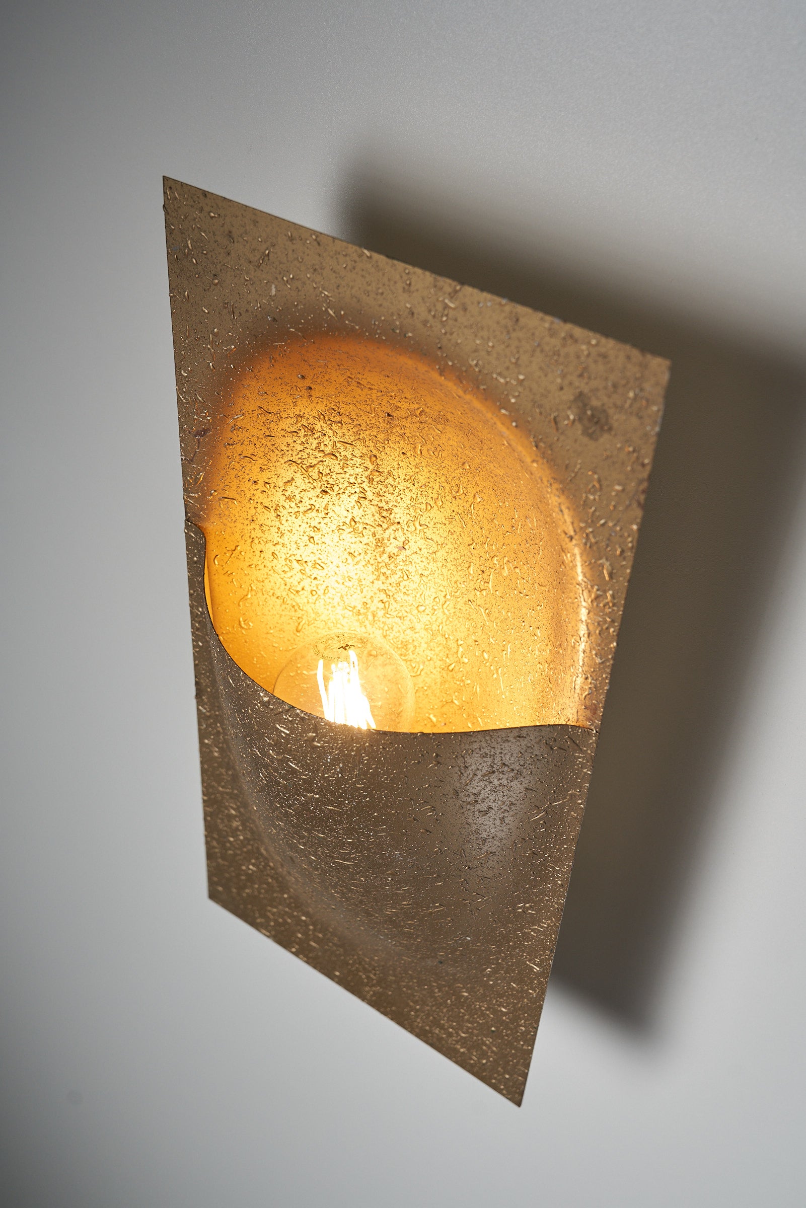 "Balance C-1551" Wall Lamp by Bertrand Balas displaying a sleek rectangular frame with an organic illuminated form within.