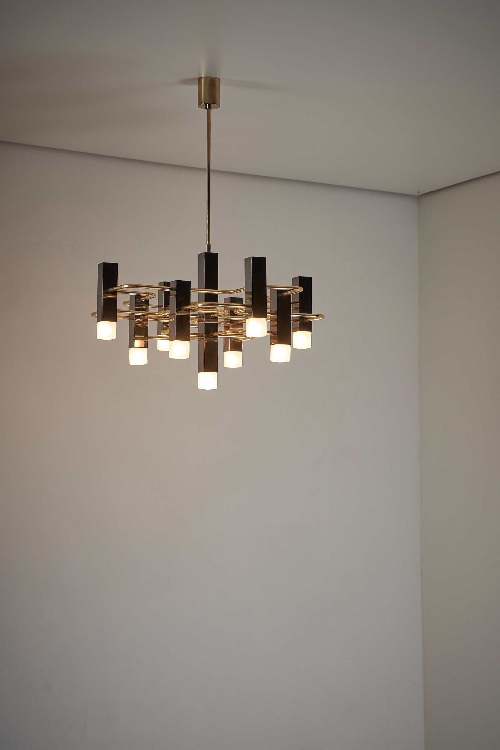 Geometric Chandelier by Sciolari for S.A. Boulanger from Belgium